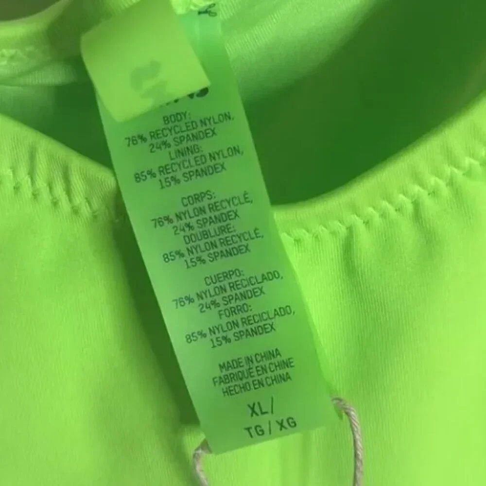 SKIMS Recycled Swim Strapless Monokini (Neon Green) XL - Picture 6 of 7